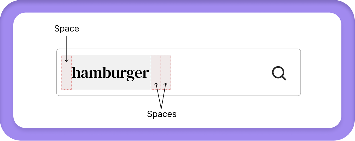 Search with spaces labelled